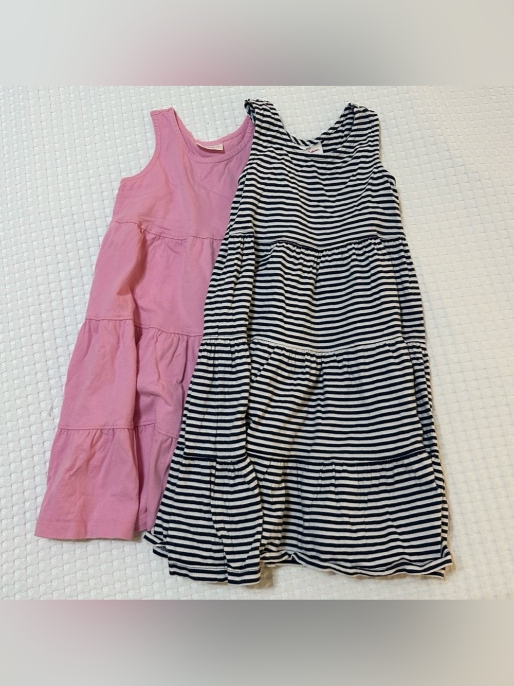 Lot Of 2 Hanna Andersson Girls Twirl Power Racerback Dress Striped & Pink 110/5